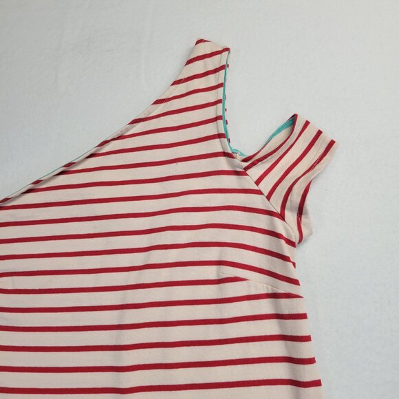 Maeve Anthropologie Dress XSmall One Shoulder Stripe Red White Summer Party Boat - Picture 3 of 10